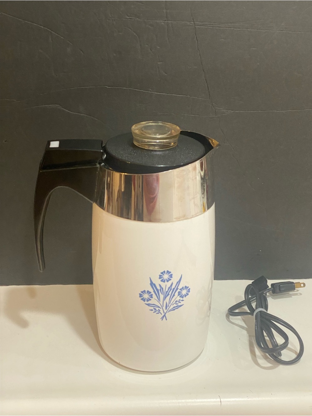 Vintage Corning ware 10 Cup electric percolator Works READ